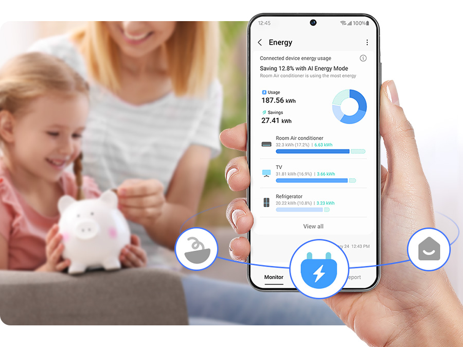 Americká chladnička Samsung RS80F64KEFEO aplikace SmartThings