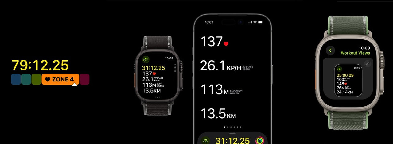 Chytré hodinky Apple Watch Ultra 3 (2025) sledování výkonů