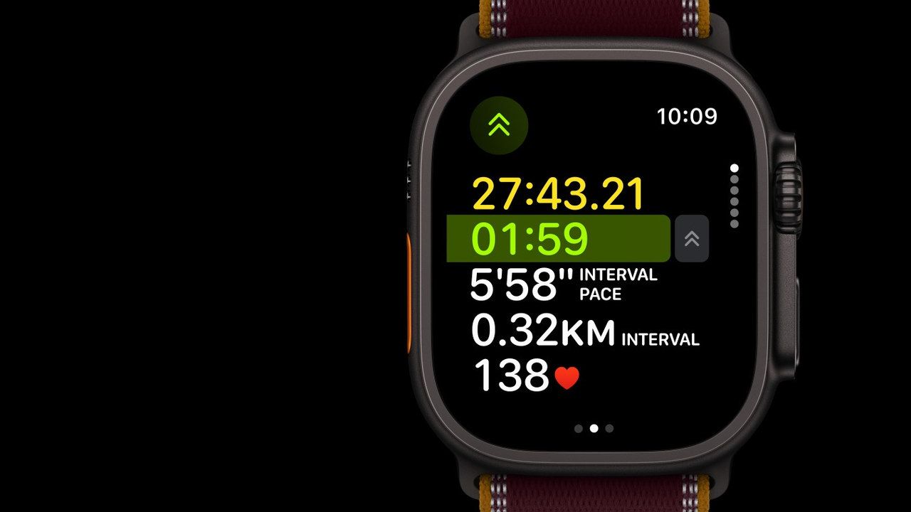 Chytré hodinky Apple Watch Ultra 4, akční tlačítko
