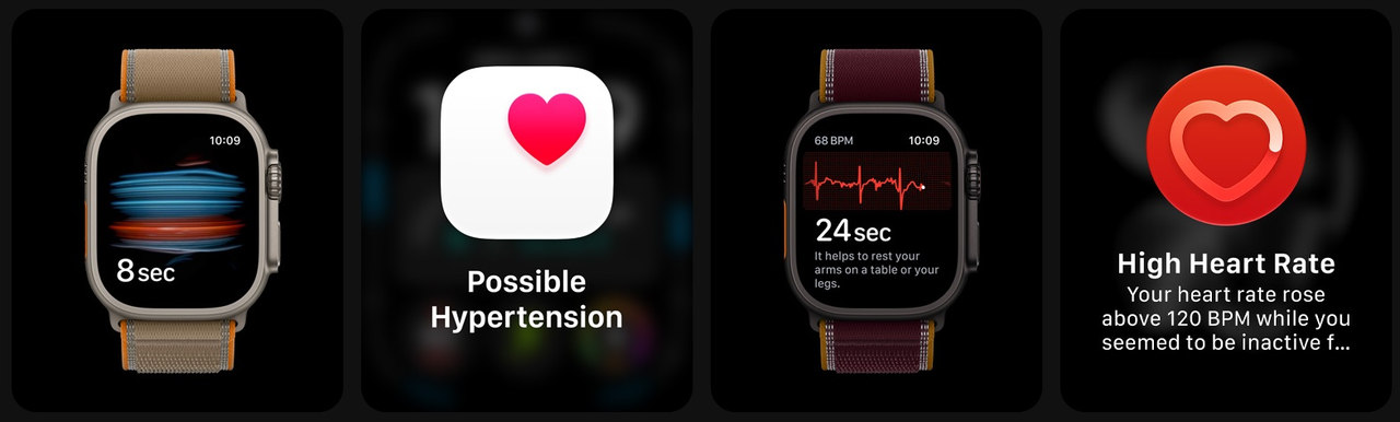 Chytré hodinky Apple Watch Ultra 4, ukazatele