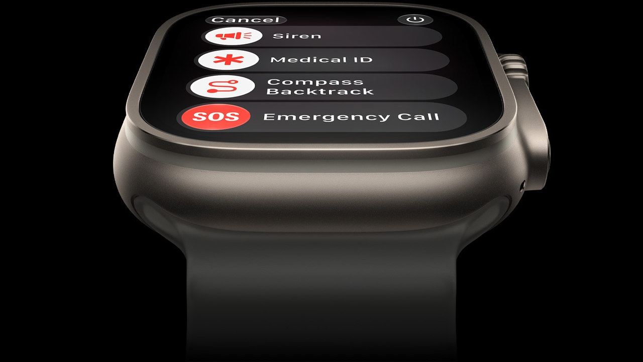 Chytré hodinky Apple Watch Ultra 4, bezpečnostní funkce