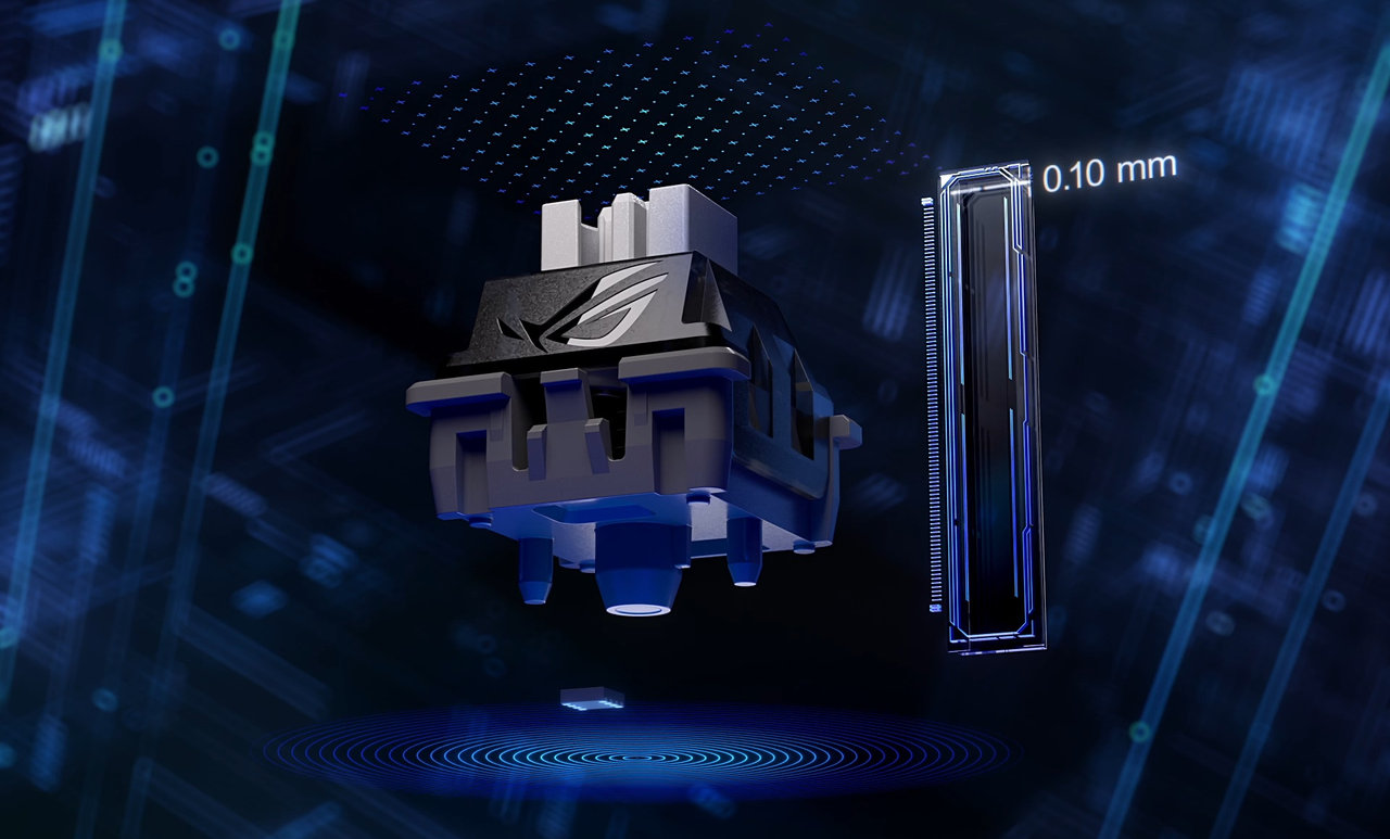 Herní klávesnice Asus ROG Azoth 96 HE, magnetické spínače