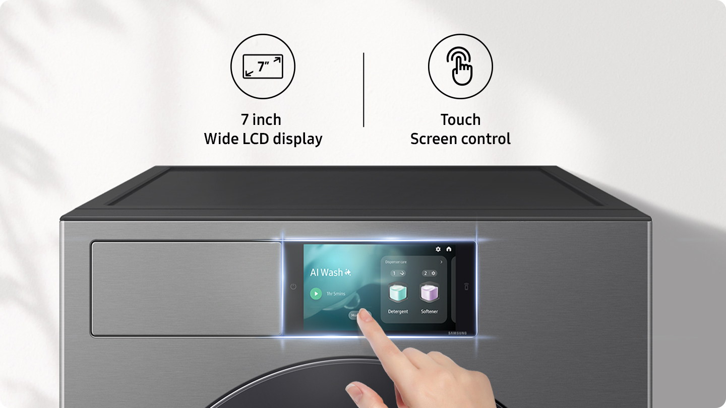 Bespoke AI Pračka Samsung WF90F09C4SU4 ovládací displej