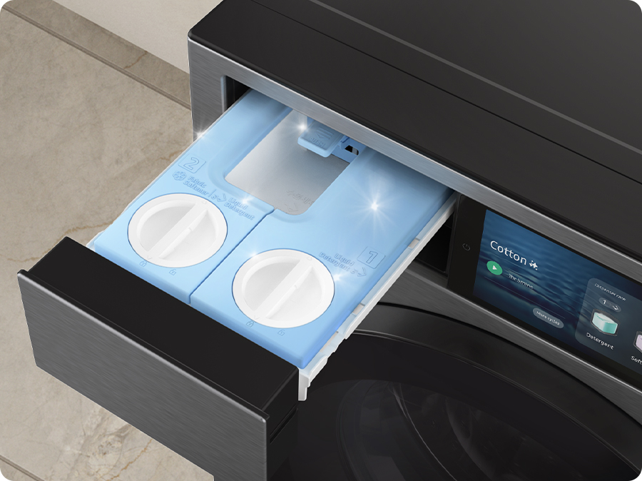 Bespoke AI Pračka Samsung WF90F09C4SU4 praktická zásuvka