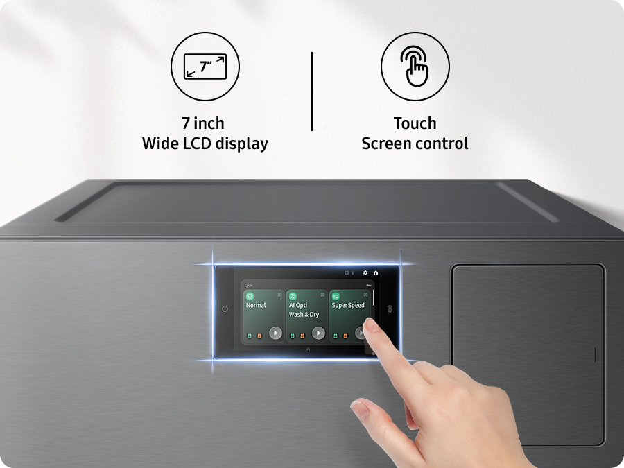 Bespoke AI Pračka se sušičkou Samsung WD18DB8995BZT2 dotykový displej