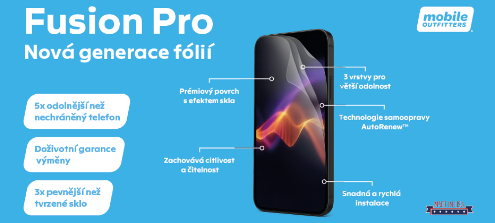 článek novinky lepení fólií na displej telefonu novinka ochranná fólie Fusion Pro