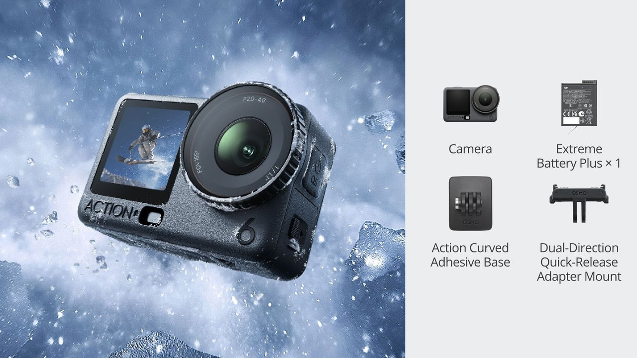 Akční kamera DJI Osmo Action 6 Standard Combo, příslušenství