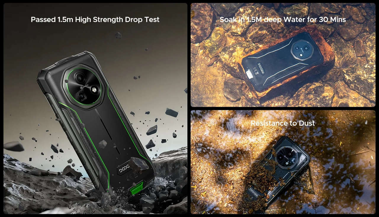 Odolný mobilní telefon Doogee Fire 5 Pro, mimořádná odolnost
