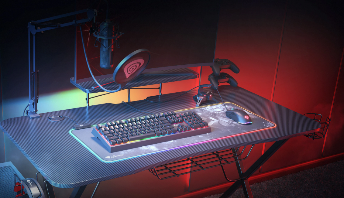 Genesis Holm 300 RGB - herní stůl s RGB podsvícením