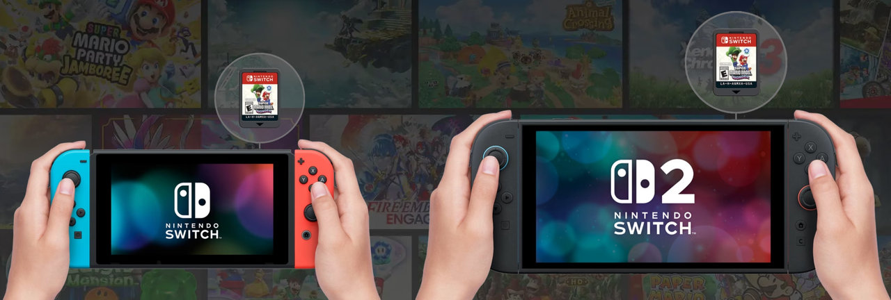Herní konzole Nintendo Switch 2 + hra Mario Kart World, kompatibilita s hrami
