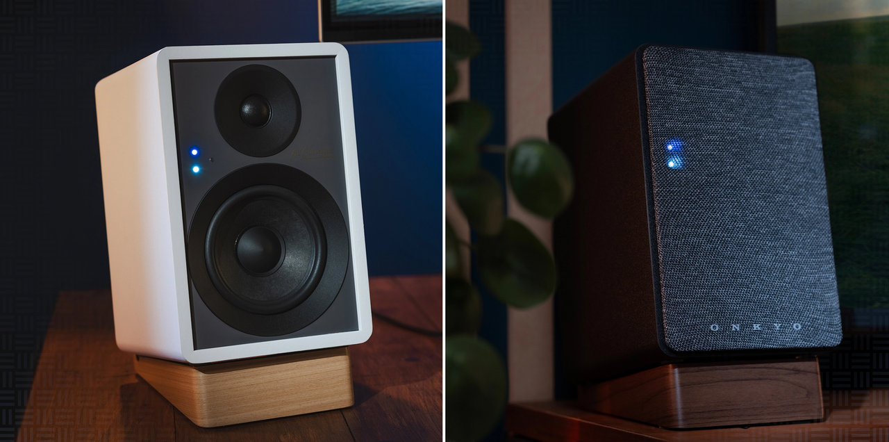 Aktivní dvoupásmové reproduktory ONKYO, design GX-10DB