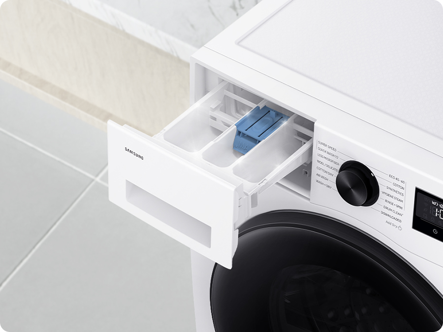 Pračka se sušičkou Samsung WD90DG5G34BELE čistá zásuvka