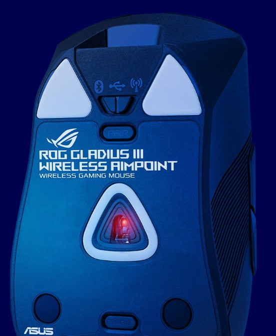 Herní myš ASUS ROG GLADIUS III Wireless Aimpoint White Gaming Mouse