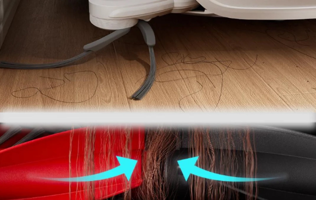 Robotický vysavač s multifunkční stanicí Roborock Qrevo Curv 5A1 systém proti namotávání vlasů