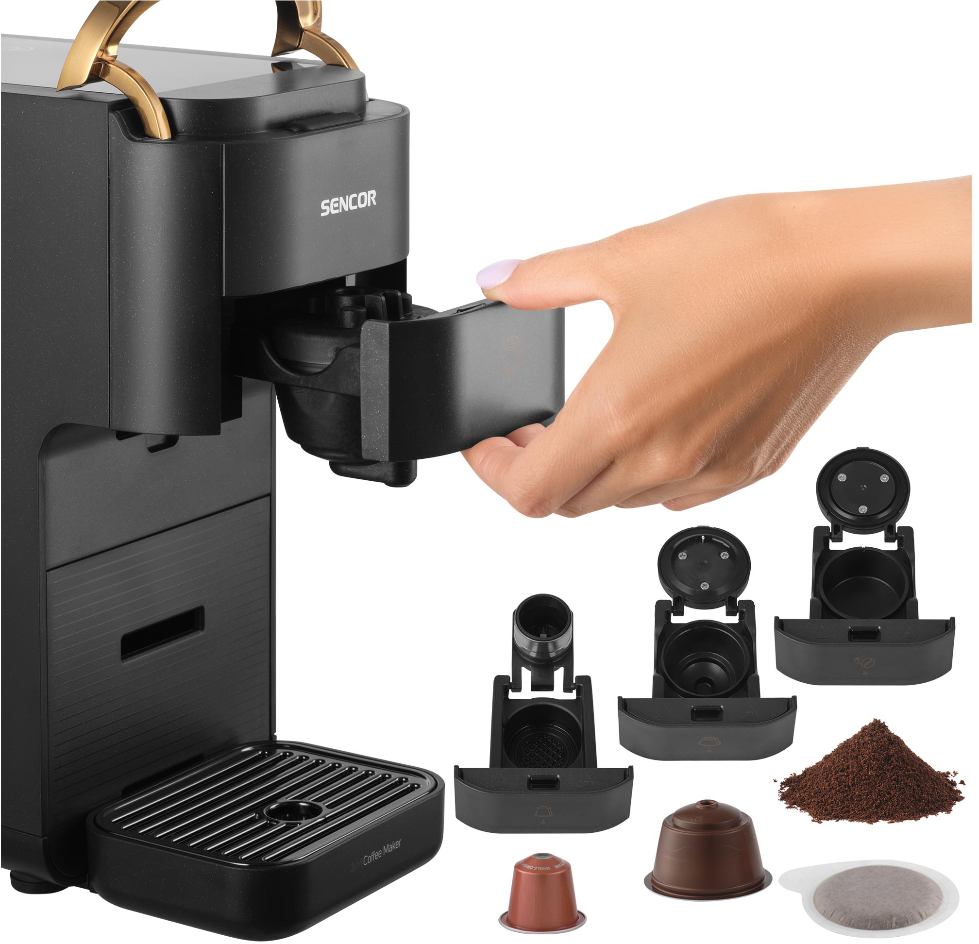SENCOR SCC 1000BK multikapslový kávovar 3v1