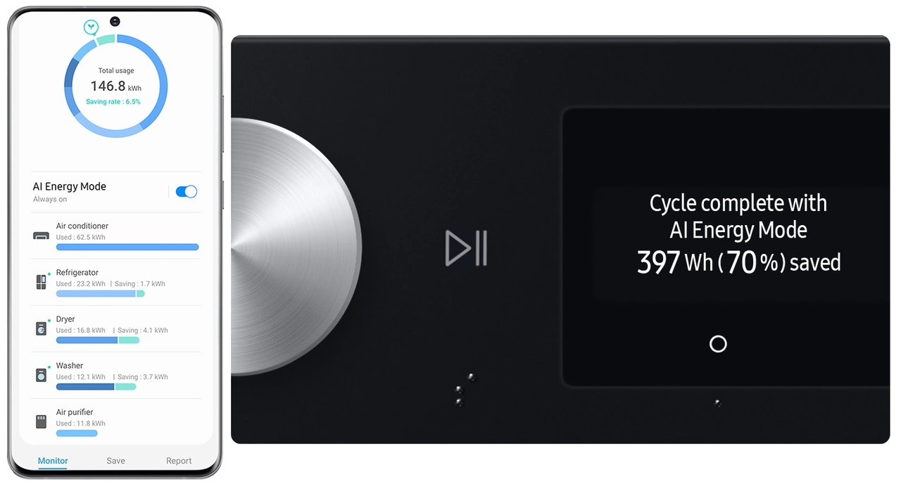 Chytrá parní pračka Samsung BESPOKE AI WW11DB7B94GBU AI Ecobubble