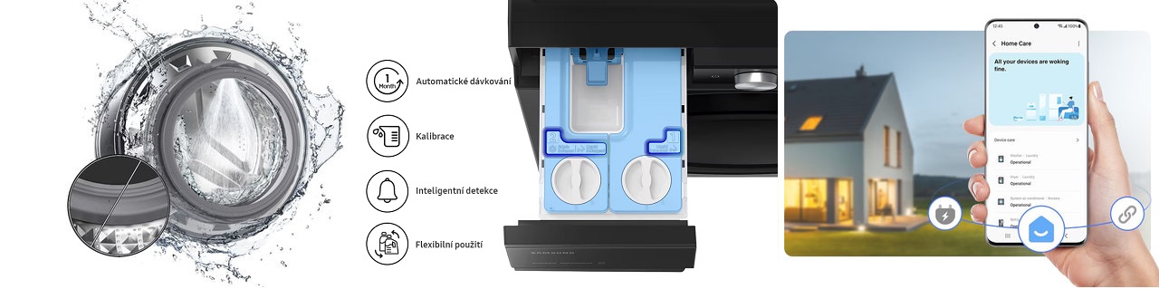 Chytrá parní pračka Samsung BESPOKE AI WW11DB7B94GBU funkce Drum Clean+