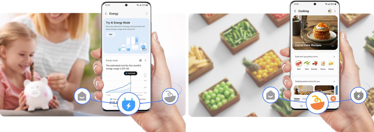 Vestavná chladnička Samsung BRB80F26ADS0EO, úsporné funkce