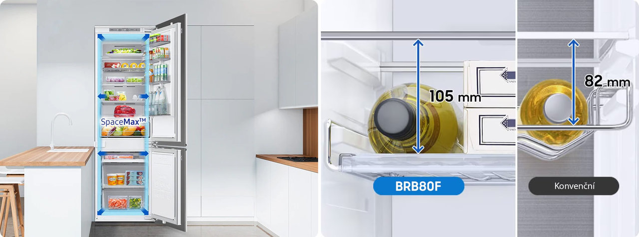 Vestavná chladnička Samsung BRB80F30ADS0EO, chytrá chladnička
