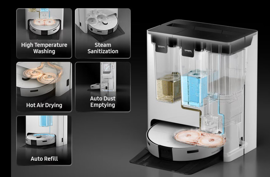 Robotický vysavač Samsung Bespoke Jet Bot Combo AI+ hygienická parní dezinfekce