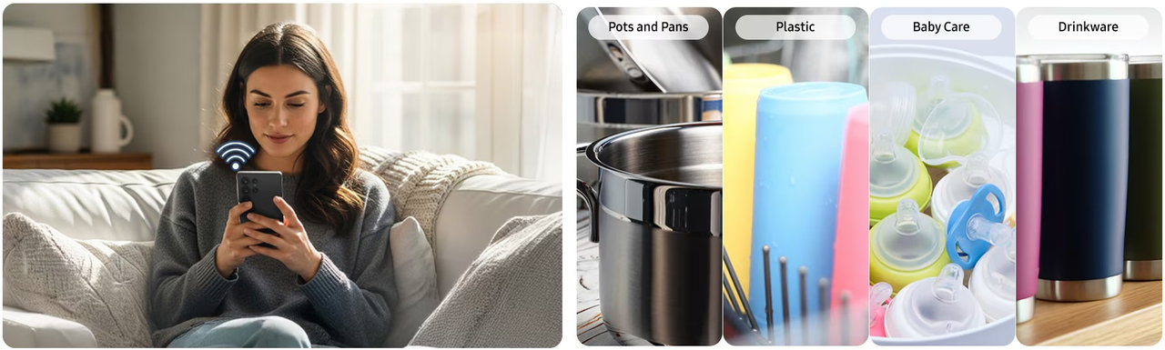 Vestavná myčka nádobí Samsung DW80H73WAB0U1 WaterJet Clean s AI Wash, 14 sad