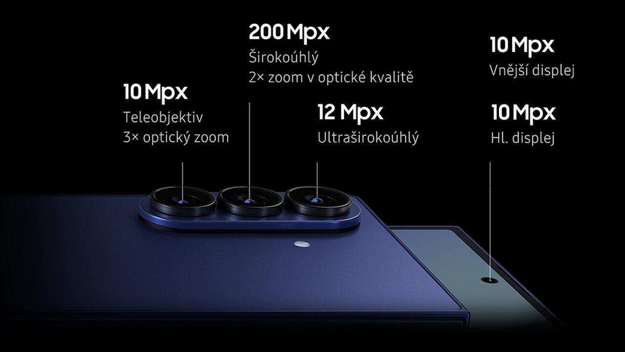 Mobilní telefon Samsung Galaxy Z Fold7 5G fotoaparáty