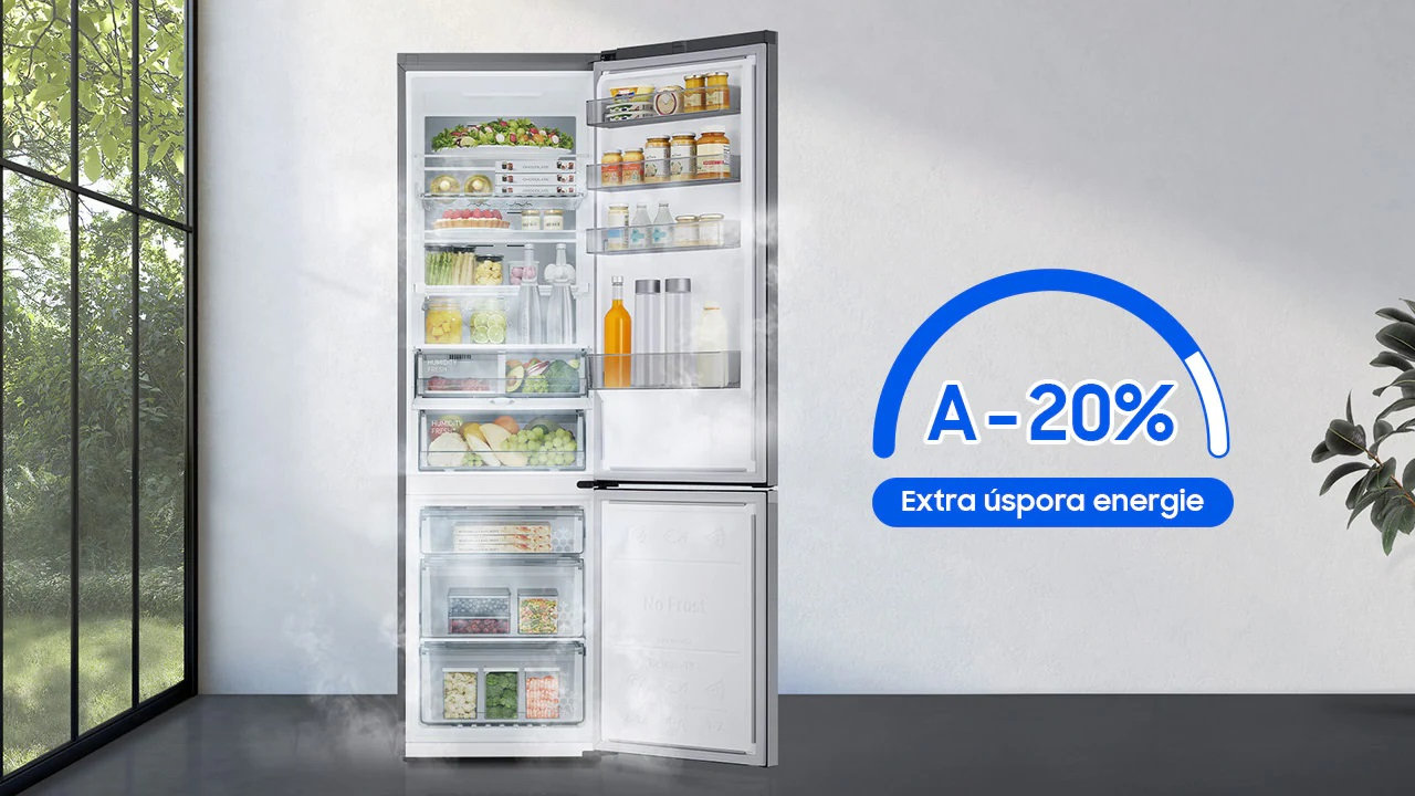 Kombinovaná chladnička Samsung RB38C7AGWS9/EF, 387 l