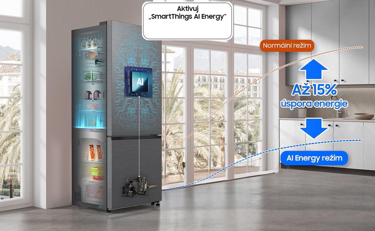 Kombinovaná chladnička Samsung RB53DG706CB1EO, černá