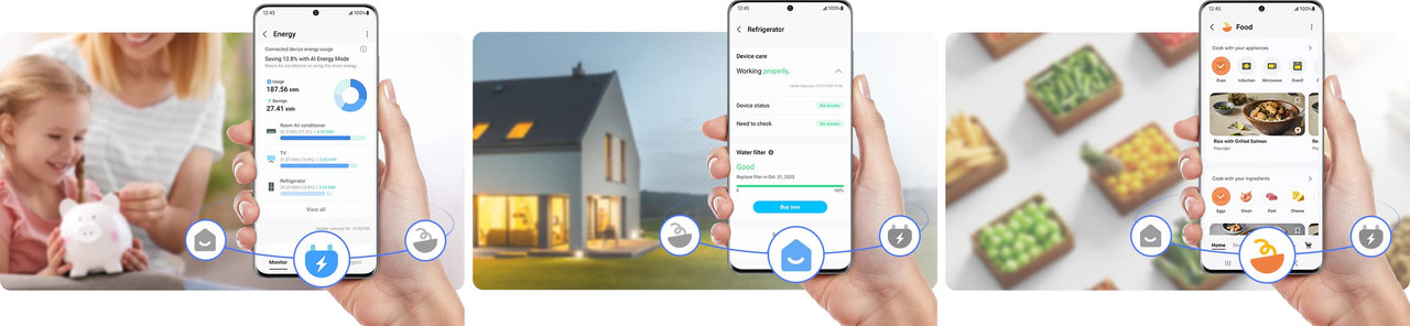 French Door chladnička Samsung RF50C530EB1/EO, 495 l chytré funkce