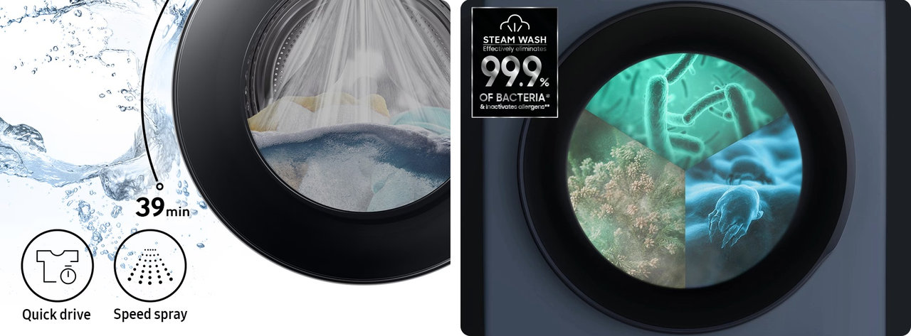 Chytrá parní pračka Samsung WW11DG6B25LEU4 parní praní