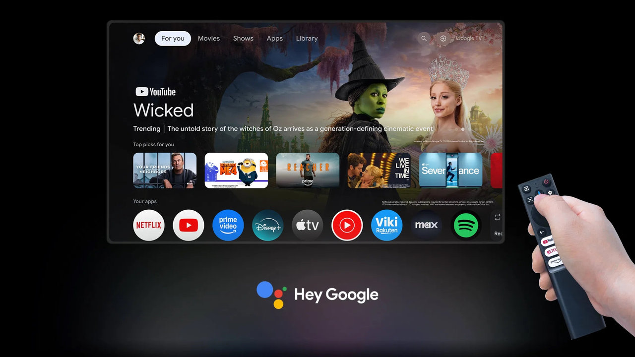 Chytrý projektor TCL A1s, OS Google TV
