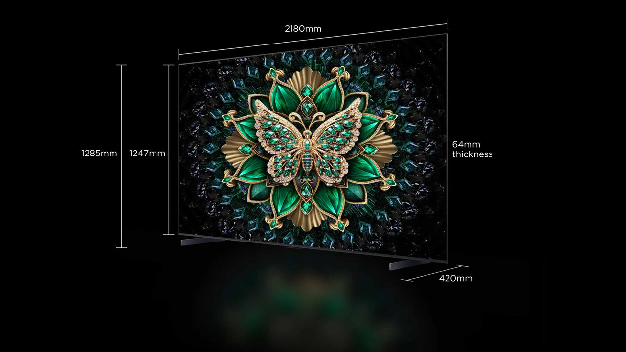 98″ 4K QD-MiniLED televizor TCL 98Q6C, výběr úhlopříček