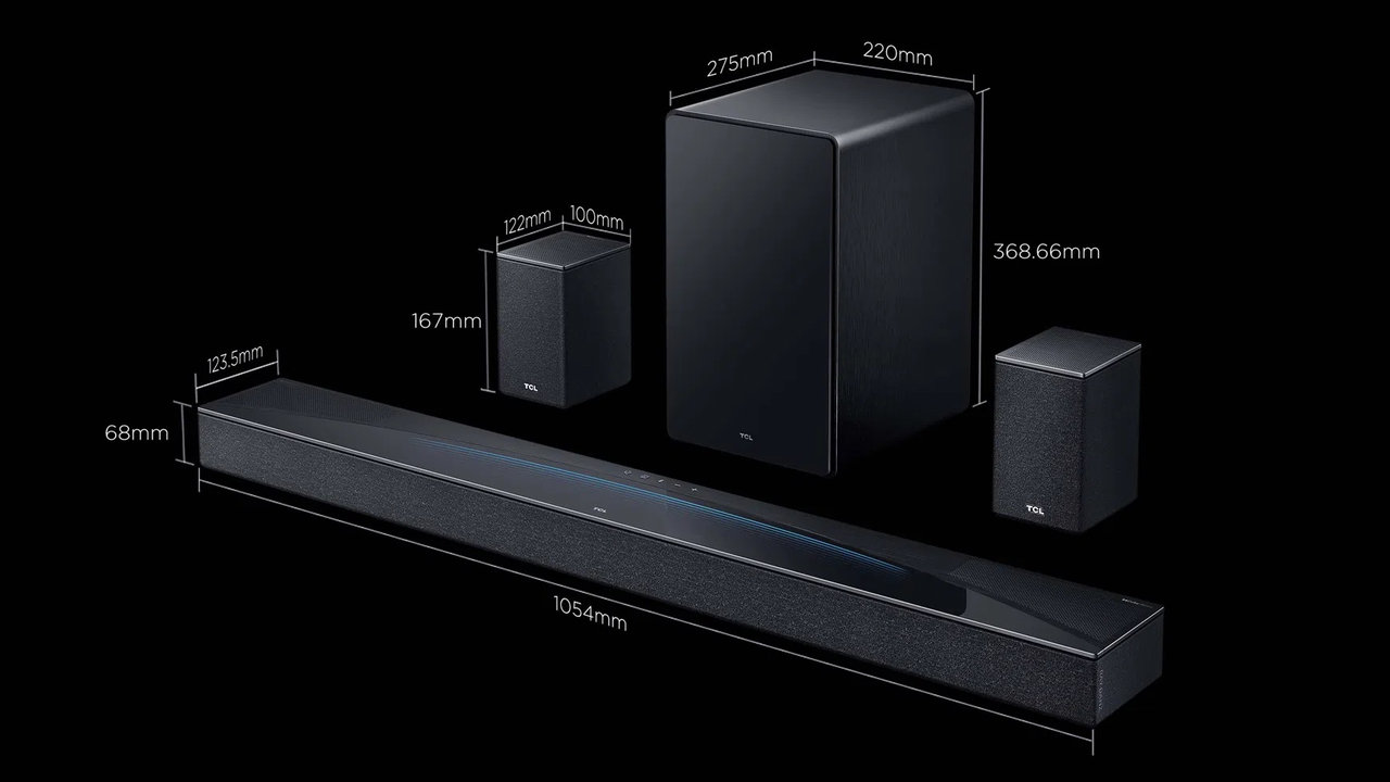 Soundbar TCL Q85H Pro design