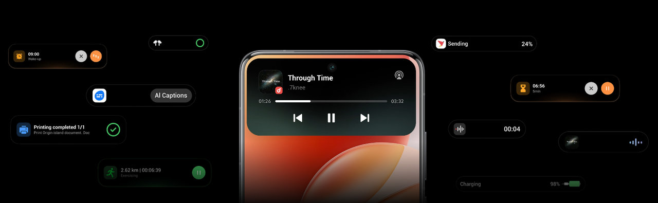 Mobilní telefon Vivo X300, displej