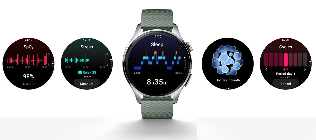 Chytré hodinky Xiaomi Watch 5, zdravotní funkce