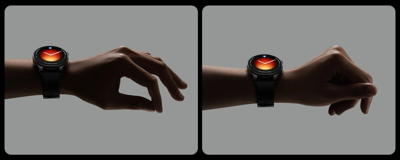 Chytré hodinky Xiaomi Watch 5, ovládání gesty